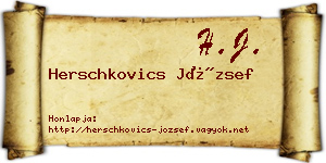 Herschkovics József névjegykártya